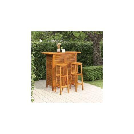 Ensemble de bar de jardin 3 pcs Bois d'acacia solide (1/5)