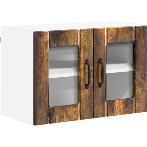 Maison Exclusive - Cabinet en verre mural LUCCA Chêne fumé 60 x 31 x 40 cm (1/5)