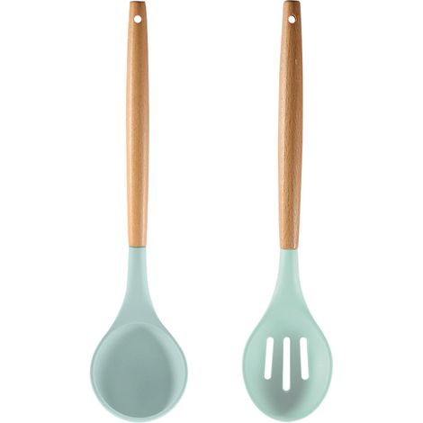 Ustensiles De Cuisine En Silicone Et Bois - Résistance 250°C Pour Poêles Antiadhésives - Lot De 2 Pièces (1/5)