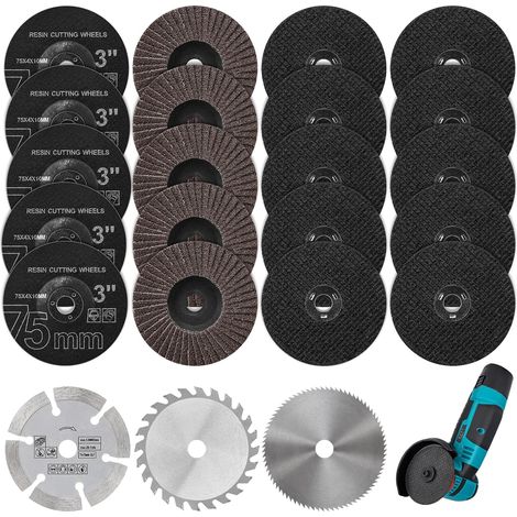 Cutting Discs and Flap Discs 75 mm Pack of 23 (1/5)