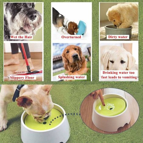 Spritzwassergeschützter Hundenapf, 2 in 1 Innovativer spritzwassergeschützter, staubdichter, schlucksicherer, spritzwassergeschützter, tropfsicherer, langsamer Napf für Hunde und Katzen. (1/3)
