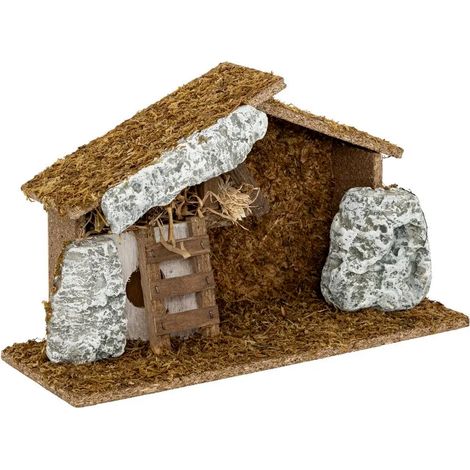 Crèche de Noël "Mousse & Pierres" 30cm Multicolore