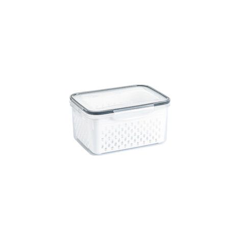 Boîte de conservation avec égouttoir – Transparente – Boîte hermétique à clip – 850 ml (1/5)