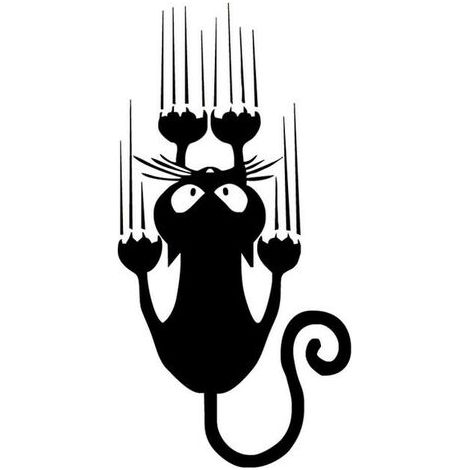 Autocollant voiture autocollant griffe de chat scratch sticker réfléchissant mignon Pussycat scratch autocollant de moto de voiture 2pcs noir (1/3)