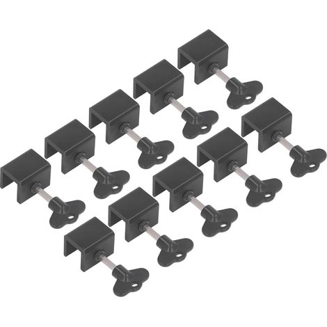 Verrou coulissant réglable pour fenêtre, lot de 15, alliage d'aluminium, sécurité enfant, avec clé, noir. Pêne ajustable pour porte et fenêtre, fixation à un trou, usage domestique et bureau, coulisse (1/5)