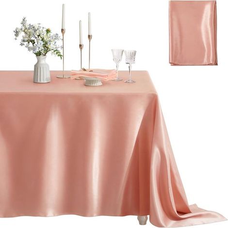 Tischdecke Satintischdecke Rechteckige, seidig weiche Tischdecke Lila Tischdecke Polyestertischdecke für Hochzeitsbankette und Restauranttischdek (1/5)