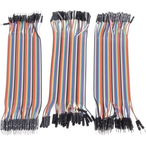 120pcs 20cm Jumper Câbles DuPont , 40pcs Mâle-Femelle , Mâle-Mâle , 40pcs Femelle-Femelle pour Arduino (1/4)