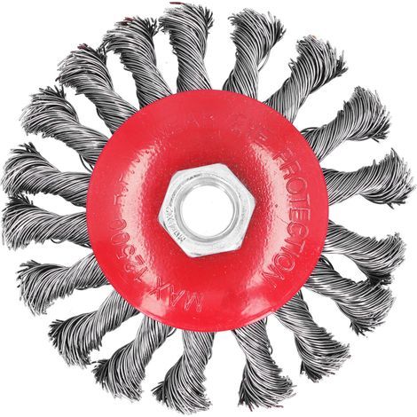 Roue à Fil Torsadé Nettoyage Métal Brosse Nœudée pour Meuleuse Élimination Rouille Peinture M10x1.5 4 Pouces (1/5)