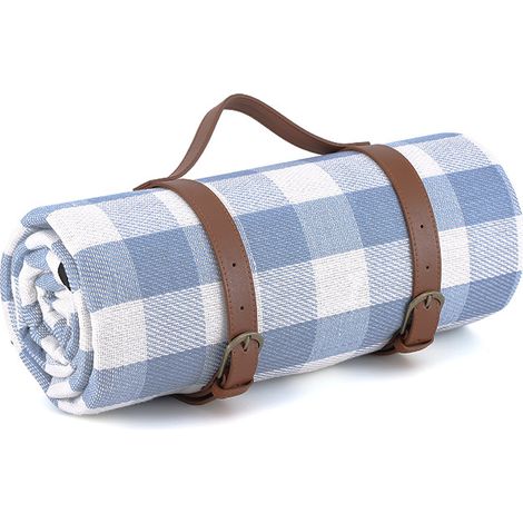 Extra große 80" x 80" Picknickdecke, wasserdichte und faltbare Stranddecke, dreilagige weiche Fleece-Outdoordecke, geeignet für 6-8 Erwachsene zum Campen, Reisen, für Parks, Rasenflächen und Terrassen