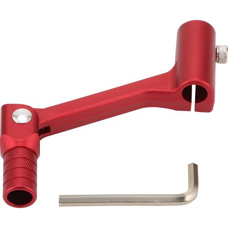 Universal CNC-forged aluminum gear shift lever for KTM, Suzuki and Yamaha, adjustable, with red body and head upgrade accessory for off-road and street motorcycles.--DTEKGAZ