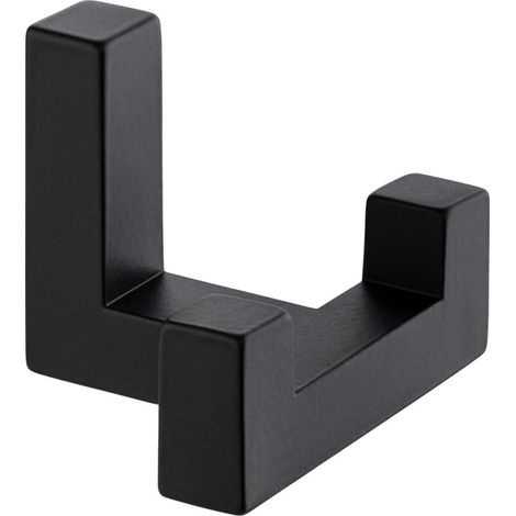 Crochet Mural Tetris  Patère en Acier Massif Noir pour Manteau, Serviette, Chapeau, Vêtement et Peignoir  Accessoire Résistant pour Chambre, Salle de Bain, Vestiaire  40 x 52 mm