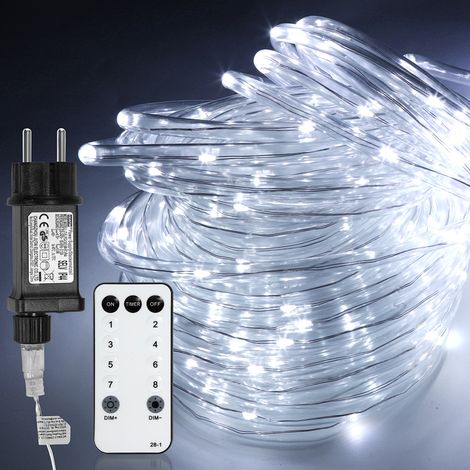 Wolketon 20 metri di tubo luminoso a LED. tubo luminoso a LED per interni ed esterni per giardino. Natale. matrimonio. festa. soggiorno. striscia luminosa a LED IP65. bianco freddo