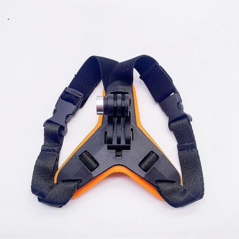 Support de mentonnière pour casque de moto, fixation pour caméra d'action, sports de plein air, cyclisme, boucle orange. (1/5)