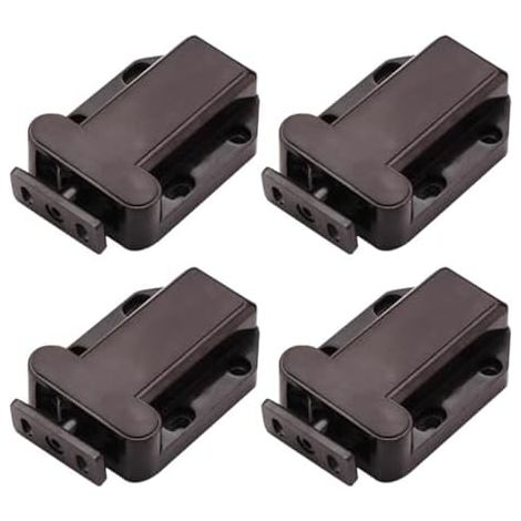 Lot de 4 Loquets à Bouton-poussoir en Plastique Verrouillage Automatique pour Porte Placard Bois, Pratique et Portable, Salle Bain Chambre - (1/5)