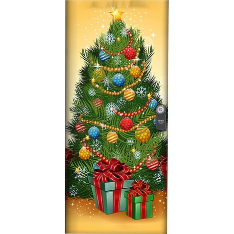 Habillage De Porte De Noël - Tissu Festif Pour Décoration Intérieure Et Extérieure - Idéal Pour Fêtes Familiales Et Scolaires - 1 Pièce (1/5)