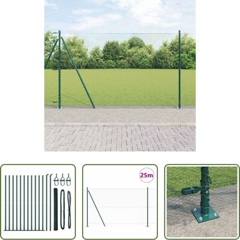 Zaunpfosten - Zaunpfosten Grün 25 x 1,5 m (13 mm Maschenweite) Stahl (1/5)