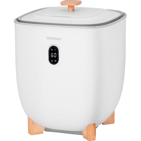 COSTWAY 20 L Towel Warmer Towel Warmer Bucket w/ Drying Mode (2-5 H)-White (1/5)