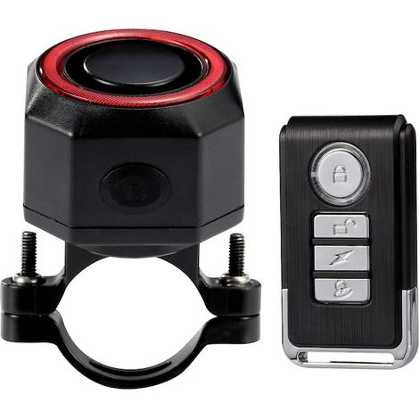 Alarme antivol pour vélos et motos 110 dB, rechargeable par USB, feu de position, indicateur de freinage, capteur de vibrations, étanche IP64, télécommande (1/5)
