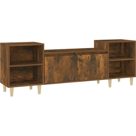 Mobile TV multimediale scaffale per televisione televisione buffet sala da pranzo soggiorno camera da letto rovere affumicato 160 x 35 x 55 cm derivati del legno marrone 020027353