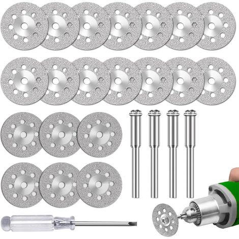 Mini Disque Diamant à Tronçonner Diamant disque de Séparation pour Mini Disques à Tronçonner Perforé pour Métal Verre Carrelage Céramique Bois Porcelaine Plastique Pierres (1/5)