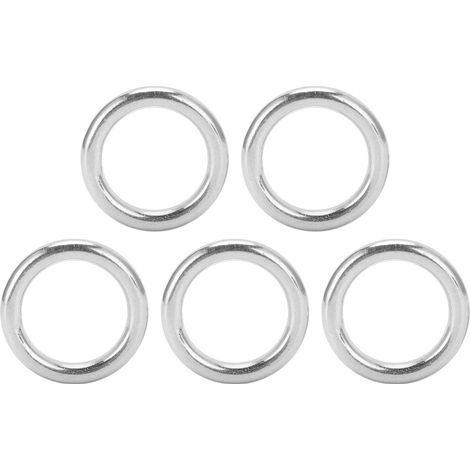 Set di 5 anelli rotondi in acciaio inox saldato, robusti e durevoli, per uso nautico e all'aperto, 3 x 20 mm (1/5)