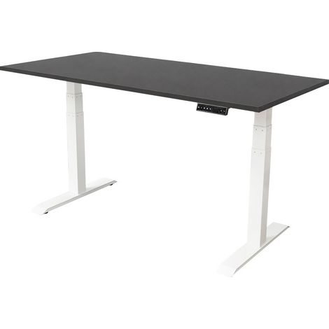 Scrivania regolabile elettricamente - 160x80 cm - Doppio motore - Bianco / Antracite