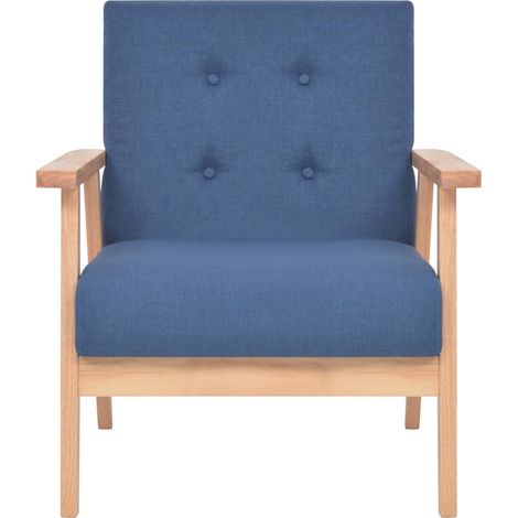 Fauteuil de Salon,Chaise,Fauteuil Bleu Tissu CFW790437 (1/5)