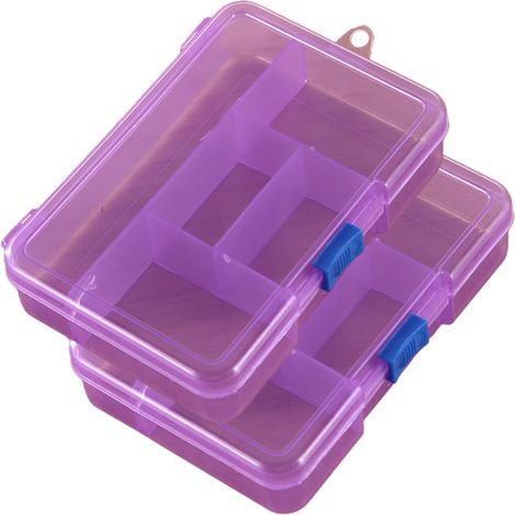 Boite De Rangement Transparente - Boite De Rangement Bijoux Et Papeterie - 5 Compartiments - Plastique Rigide - Pour Bureau Maison Atelier (1/5)