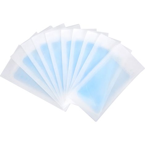 10 bandes de cire dépilatoire bleues pour jambes, corps et visage - 10 feuilles à usage unique (1/5)