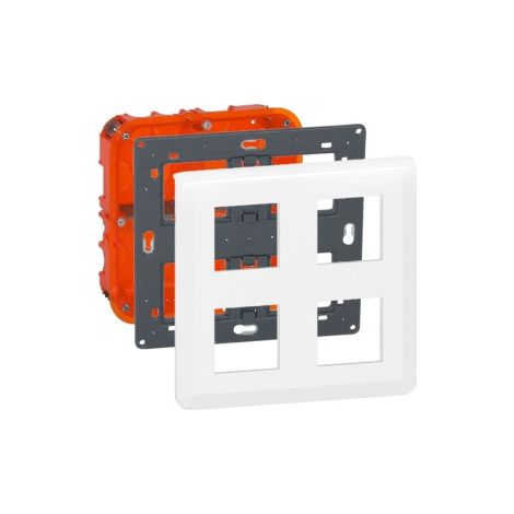 Legrand Mosaic - Kit poste de travail 2 x 2 x 2 modules - Encastru00e9 - Blanc - Ru00e9f : 080124+080264+078838L (1/5)