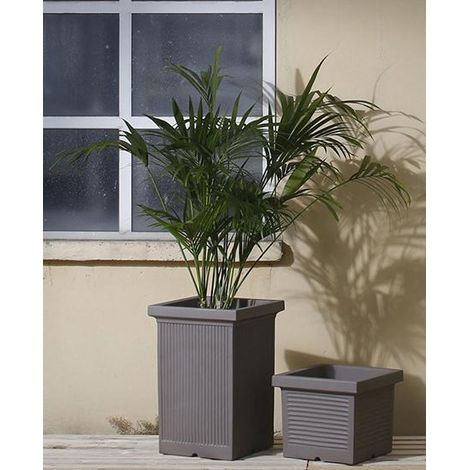 Pilone alto Resina Millerighe 41 cm. Tortora