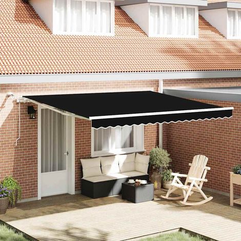Tela de toldo Negro 400 x 300 cm Poliéster