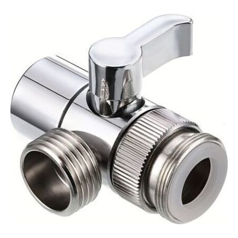 Three-way shower diverter valve, 4-way faucet diverter valve, faucet diverter valve, shut-off valve, kitchen or bathroom diverter valve (1/5)
