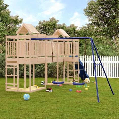 Aire de jeux extérieure : Aire de jeux d'extérieur bois massif de douglas jeu extérieur enfant, aire de jeu jardin, balançoire enfant , pour jardin, usage domestique , enfant 3-8 ans (1/5)