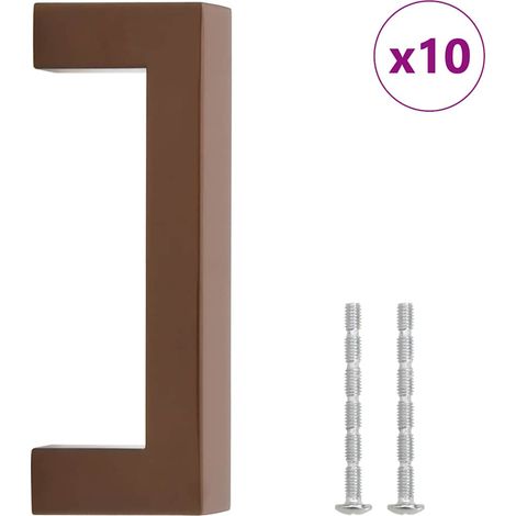 Poignées d'armoire 10 pcs Poignée de meuble bronze 96 mm acier inoxydable CFW63782 (1/5)