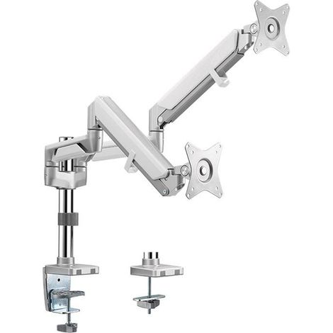 LogiLink BP0089 soporte de escritorio ajustable plateado doble pantalla