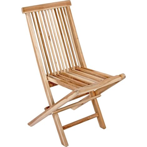 Teakholz Gartenstuhl Klappstuhl ohne Armlehnen MENORCA (1/5)