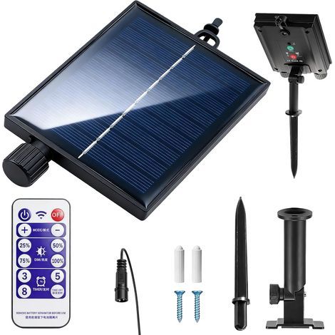 Solar-Lichterketten-Steuerbox, Ersatz-Solarpanel, Solar-Lichtsteuerbox, einstellbar, automatisch mit Fernbedienung, 3V Flachspannung, Schwarz (1/5)