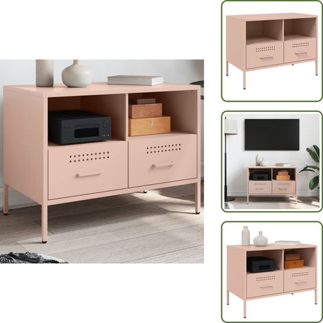 The Living Store TV-Schrank Rosa 68x39x50,5 cm Stahl - TV-Schrank - Industriestyl - Rosa - Regal - Aufbewahrung (1/5)