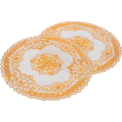 Set mit 2 goldenen Platzsets, 30 x 30 cm, für Hochzeiten, Partys und Mahlzeiten - Stil 04 (1/5)