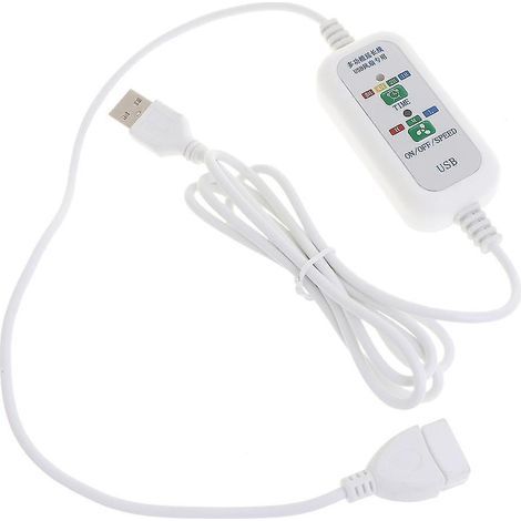 5V 3-Gang-USB-Verlängerungskabel mit Timer für Deckenventilator und USB-LED-Schreibtischlampe. (1/4)