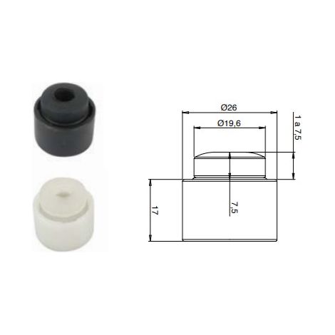 Battuta nylon ammortizzata nera per fermapersiane universale Torbel pz20