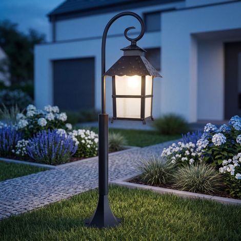 Wegeleuchte außen Garten Schwarz IP43 86 cm Rustikal Laterne