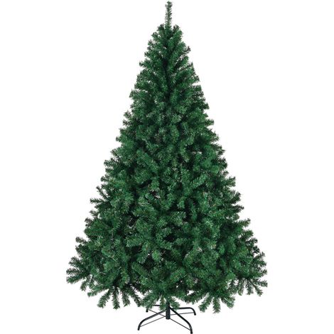 7 FT Artificial Weihnachtsbaum, Unlit Christmas Pine Tree with 850 Branch Tips and Sturdy Metal Stand for Office Home Store Party Holiday Decor, Green (1/5)