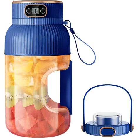 Presse-agrumes Portable,Mixeur a Jus de 1 200 Ml avec Affichage Numérique,Rechargeable par USB pour Cuisine,Voyage,Bureau,Salle de Sport (1/5)