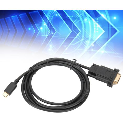 Cable adaptador USB-C a VGA, de amplia aplicación, plug and play, compatible con resolución 1080P, cable Thunderbolt 3 macho a macho con blindaje electromagnético. (1/4)