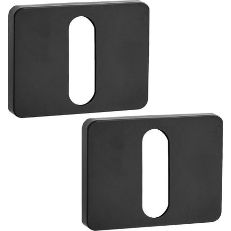 Placca chiave rettangolare corta nera Kuchinox LK7901A per maniglia porta MALI (1/3)
