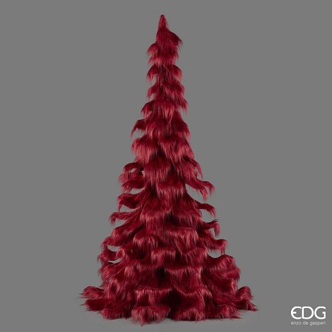 EDG Enzo De Gasperi Pino Furry Burgundy H250 Ø125 cm – Albero di Natale Decorativo (1/2)