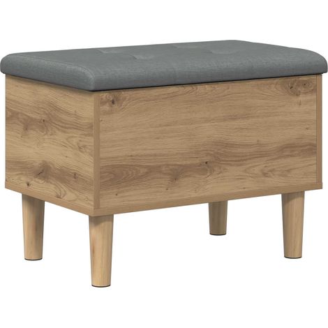 Banc de rangement avec coussin Chêne artisanal 62 x 42 x 46 cm vidaXL