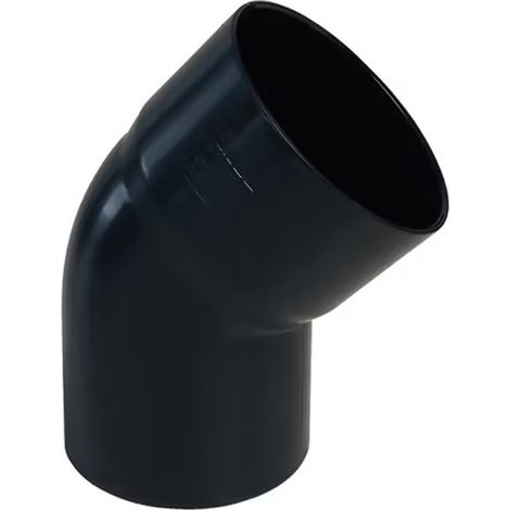 First Plast – Coude PVC 45° mâle femelle pour tube de descente Ø80 – Anthracite – Raccord pour gouttière en PVC pour évacuation des eaux pluviales